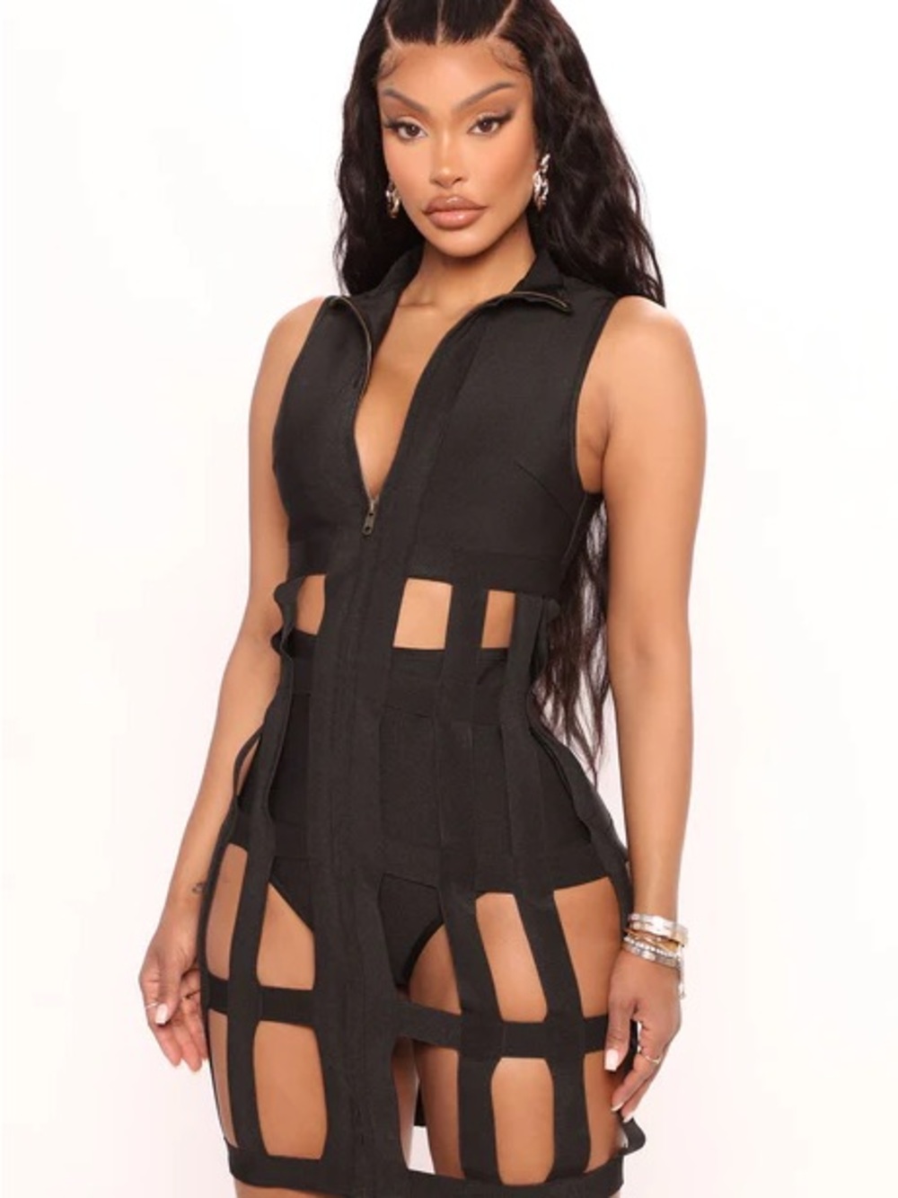 Fashion Nova Black Cutout Bodycon Dress